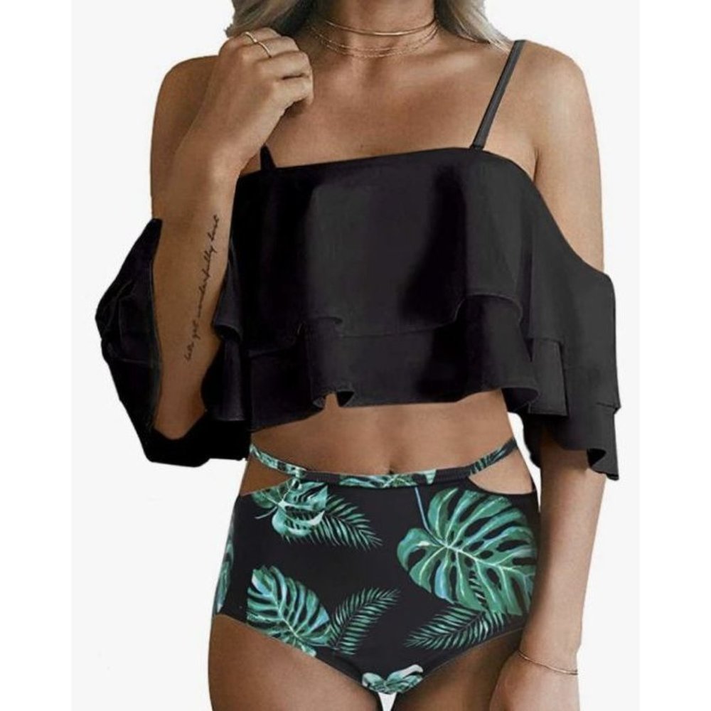 Tempt Me Off The Shoulder High Waist Bikini XS